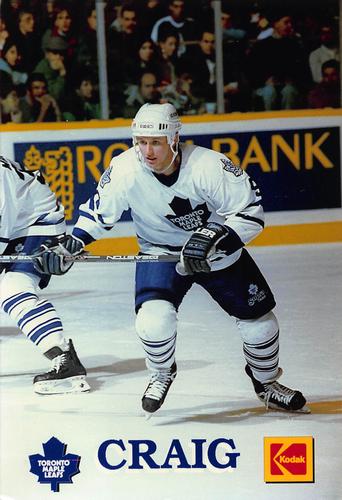 1994-95 Kodak Toronto Maple Leafs #NNO Mike Craig Front