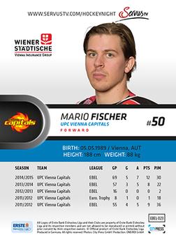2015-16 Playercards Premium (EBEL) #EBEL-023 Mario Fischer Back