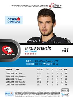 2015-16 Playercards Premium (EBEL) #EBEL-095 Jakub Stehlik Back