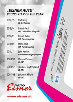 2015-16 Playercards Premium (EBEL) #EBEL-183 Radek Cip Back