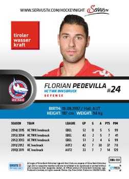 2015-16 Playercards Premium (EBEL) #EBEL-333 Florian Pedevilla Back