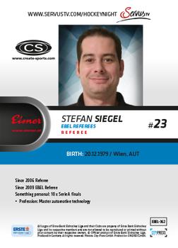 2015-16 Playercards Premium (EBEL) #EBEL-362 Stefan Siegel Back