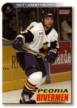 2002-03 Choice Peoria Rivermen (ECHL) #19 Jeremy Yablonski Front