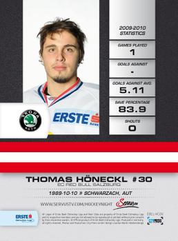 2010-11 Erste Bank Eishockey Liga - Home Grown #EBEL-HG06 Thomas Honeckl Back