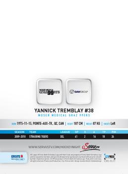2010-11 Erste Bank Eishockey Liga - Blueliners #EBEL-BL01 Yannick Tremblay Back