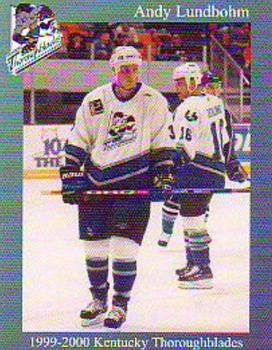 1999-00 Kentucky Thoroughblades (AHL) #20 Andy Lundbohm Front