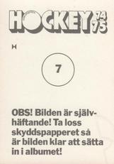 1974-75 Williams Hockey (Swedish) #7 Boris Mihailov Back