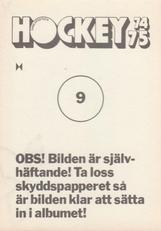1974-75 Williams Hockey (Swedish) #9 Alexander Yakusjev Back