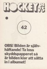 1974-75 Williams Hockey (Swedish) #42 Valeri Nikitin Back
