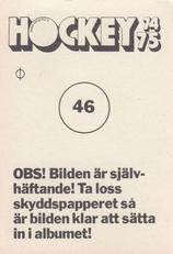 1974-75 Williams Hockey (Swedish) #46 Aleksandr Golikov Back