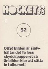 1974-75 Williams Hockey (Swedish) #52 Alexander Sidelnikov Back