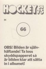 1974-75 Williams Hockey (Swedish) #66 Boris Kulagin Back