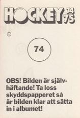 1974-75 Williams Hockey (Swedish) #74 Mihails Denisovs Back