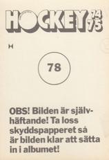 1974-75 Williams Hockey (Swedish) #78 Viktors Veriznikovs Back