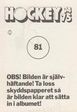 1974-75 Williams Hockey (Swedish) #81 Edgars Rosenbergs Back