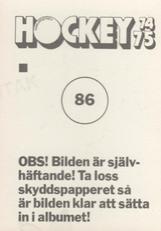 1974-75 Williams Hockey (Swedish) #86 Vyacheslav Ushmakov Back