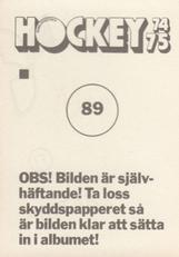1974-75 Williams Hockey (Swedish) #89 Vitali Krayev Back