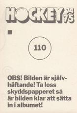 1974-75 Williams Hockey (Swedish) #110 Jiri Kochta Back
