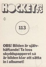 1974-75 Williams Hockey (Swedish) #113 Frantisek Vorlicek Back