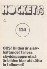 1974-75 Williams Hockey (Swedish) #114 Vladimir Kostka Back