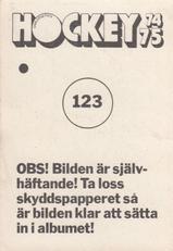 1974-75 Williams Hockey (Swedish) #123 Brynas IF Back