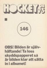 1974-75 Williams Hockey (Swedish) #146 Ivar Larsson Back