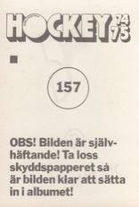 1974-75 Williams Hockey (Swedish) #157 Sture Andersson Back