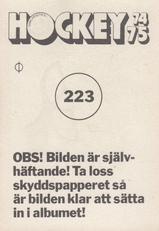 1974-75 Williams Hockey (Swedish) #223 Leif Holmgren Back