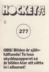 1974-75 Williams Hockey (Swedish) #277 Hockeyskolan - Akning Back