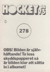 1974-75 Williams Hockey (Swedish) #278 Hockeyskolan - Akning Back