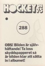 1974-75 Williams Hockey (Swedish) #288 Hockeyskolan - Forsvarsspel Back