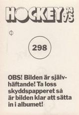 1974-75 Williams Hockey (Swedish) #298 Hockeyskolan - Forsvarsspel Back