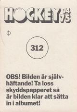 1974-75 Williams Hockey (Swedish) #312 Hockeyskolan - Anfallsspel Back