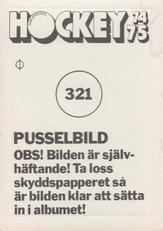 1974-75 Williams Hockey (Swedish) #321 Tre Kroner Back