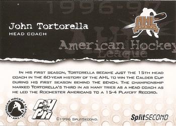 1996-97 SplitSecond Rochester Americans (AHL) #NNO John Tortorella Back