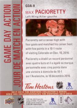 2017-18 Upper Deck Tim Hortons - Game Day Action #GDA-8 Max Pacioretty Back