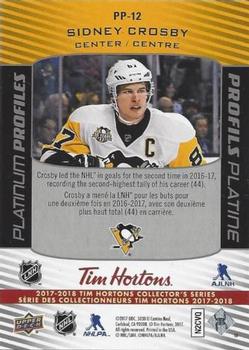 2017-18 Upper Deck Tim Hortons - Platinum Profiles #PP-12 Sidney Crosby Back