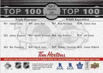 2017-18 Upper Deck Tim Hortons - Top 100 #TOP-7 Tim Horton Back