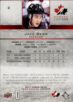 2017 Upper Deck Team Canada Juniors #2 Jake Bean Back