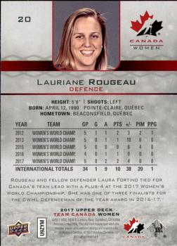 2017 Upper Deck Team Canada Juniors #20 Lauriane Rougeau Back