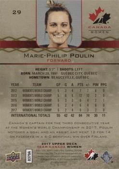 2017 Upper Deck Team Canada Juniors - Red Exclusives #29 Marie-Philip Poulin Back