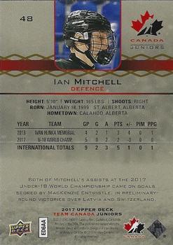 2017 Upper Deck Team Canada Juniors - Red Exclusives #48 Ian Mitchell Back