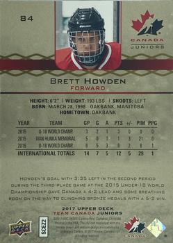 2017 Upper Deck Team Canada Juniors - Red Exclusives #84 Brett Howden Back