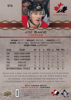 2017 Upper Deck Team Canada Juniors - Red Exclusives #95 Joe Sakic Back