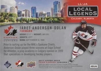 2017 Upper Deck Team Canada Juniors - Local Legends #LL-JA Jaret Anderson-Dolan Back