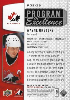 2017 Upper Deck Team Canada Juniors - Program of Excellence #POE-25 Wayne Gretzky Back