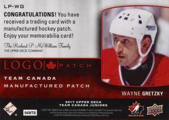 2017 Upper Deck Team Canada Juniors - Team Canada Manufactured Logo Patches #LP-WG Wayne Gretzky Back