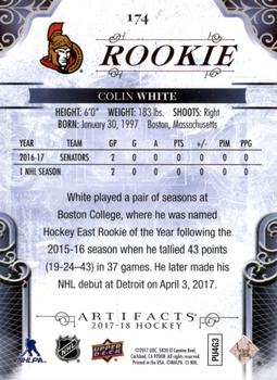 2017-18 Upper Deck Artifacts - Ruby #174 Colin White Back