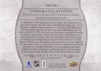 2017-18 Upper Deck Artifacts - Rookie Redemptions #RED-198 New Jersey Devils Back