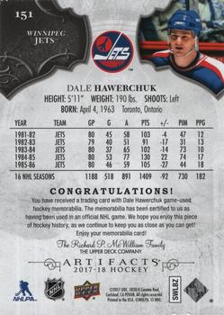 2017-18 Upper Deck Artifacts - Materials Silver #151 Dale Hawerchuk Back